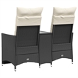 vidaXL Reclining Garden Sofa in Black & Cream/White