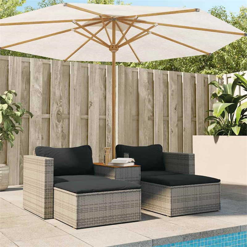 vidaXL Modular PE Rattan Garden Sofa Set in Grey