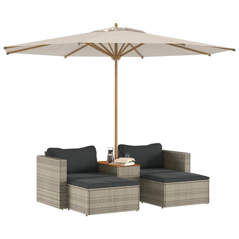 vidaXL Modular PE Rattan Garden Sofa Set in Grey