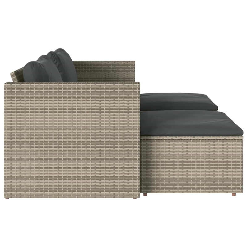 vidaXL Modular PE Rattan Garden Sofa Set in Grey