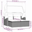 vidaXL 2-Seater PE Rattan And Powder-Coated Steel Garden Sofa in Grey