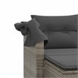 vidaXL 2-Seater PE Rattan And Powder-Coated Steel Garden Sofa in Grey