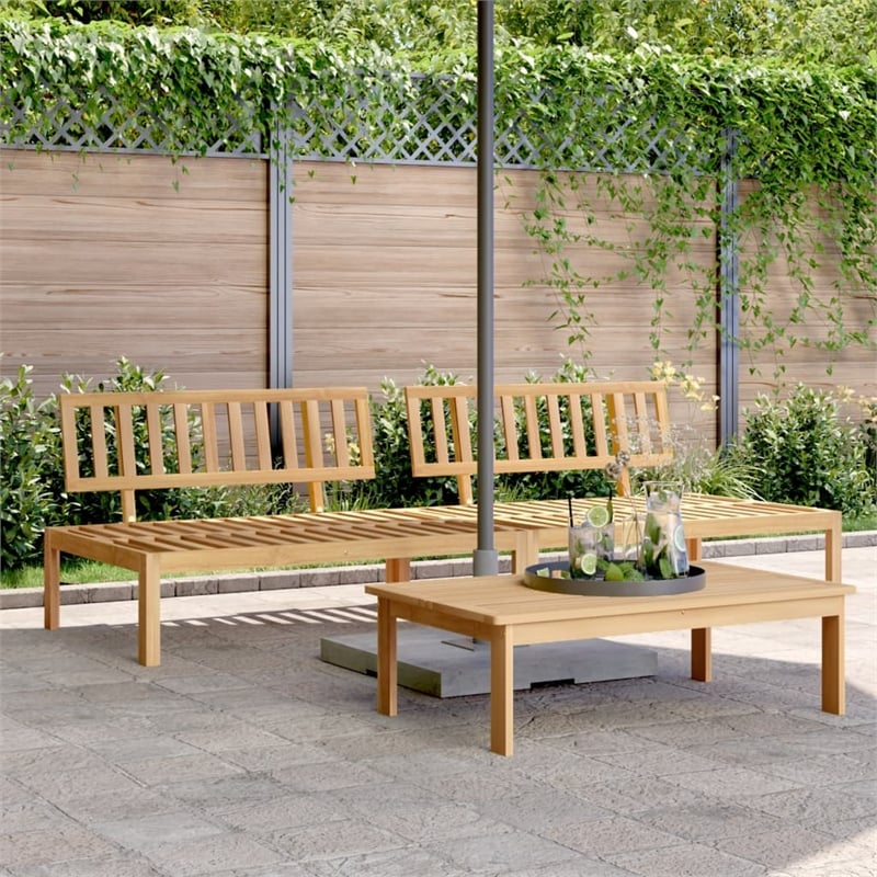 vidaXL Solid Acacia Wood Medium Modular Pallet Sofa in Natural Wood