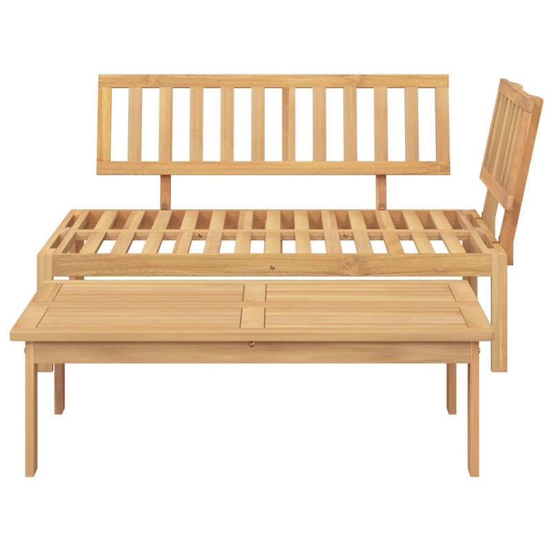vidaXL Solid Acacia Wood Pallet Sofa Set in Natural Wood