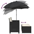 vidaXL PE Rattan Patio Sofa in Black