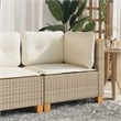 vidaXL Single Modular PE Rattan Outdoor Garden Sofa in Beige