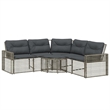 vidaXL L-Shaped PE Rattan And Powder-Coated Steel Garden Sofa Large in Grey
