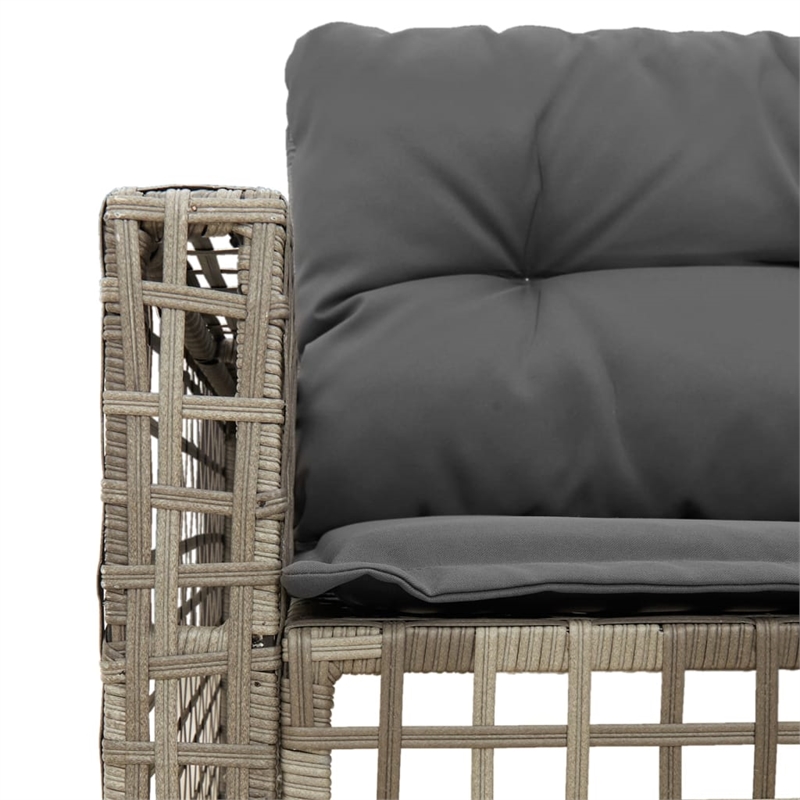 vidaXL L-Shaped PE Rattan And Powder-Coated Steel Garden Sofa Large in Grey