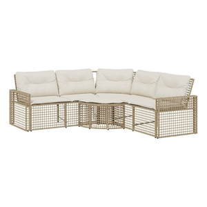 vidaXL Patio Sofa in Beige And Cream