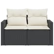 vidaXL Garden Sofa in Black And Cream