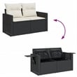 vidaXL Garden Sofa in Black And Cream