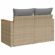 vidaXL Standard Size Modular Poly Rattan Garden Sofa in Beige