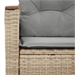 vidaXL Poly Rattan Powder-Coated Steel & Solid Acacia Wood Garden Sofa in Beige