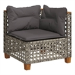 vidaXL Poly Rattan Patio Corner Sofa With Cushions in Dark Grey