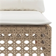 vidaXL Patio Corner Sofa With Cushions in Cream White and Beige Poly Rattan