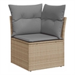 vidaXL Single Modular PE Rattan Garden Sofa Square in Beige