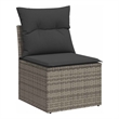 vidaXL Single Modular Poly Rattan Garden Chair in Grey