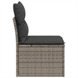 vidaXL Single Modular Poly Rattan Garden Chair in Grey