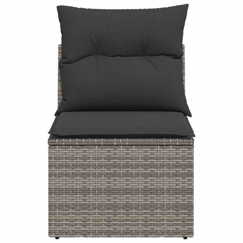 vidaXL Single Modular Poly Rattan Garden Chair in Grey