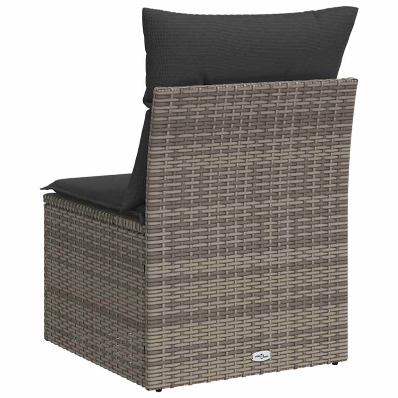 vidaXL Single Modular Poly Rattan Garden Chair in Grey