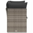 vidaXL 2-Seater PE Rattan & Powder-Coated Steel & Polyester Garden Sofa in Grey