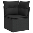 vidaXL PE Rattan Garden Sofa With Adjustable Feet in Black