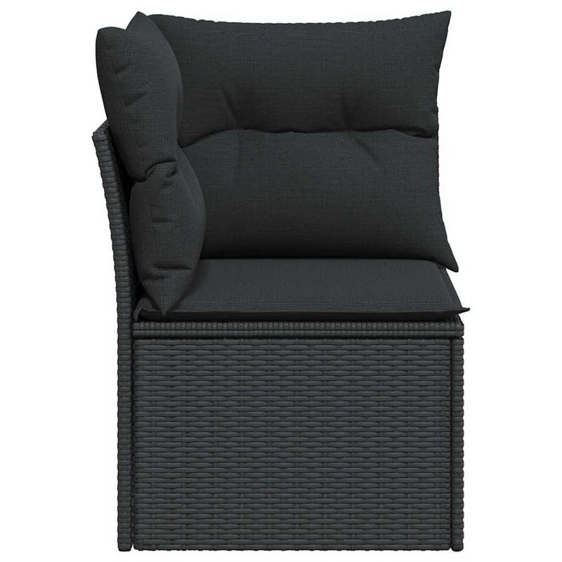 vidaXL PE Rattan Garden Sofa With Adjustable Feet in Black