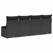 vidaXL 4-Seater Poly Rattan And Powder-Coated Steel Garden Sofa in Black