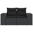 vidaXL 2-Seater Poly Rattan Modular Garden Sofa in Black