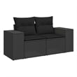 vidaXL 2-Seater Poly Rattan Modular Garden Sofa in Black