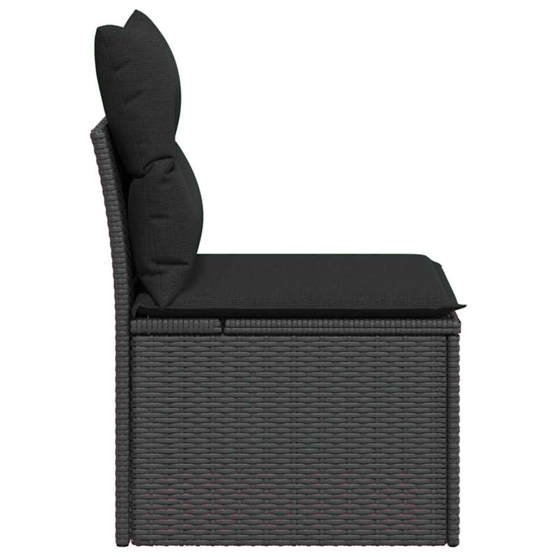 vidaXL PE Rattan Medium Modular Garden Chair in Black