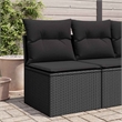 vidaXL PE Rattan Medium Modular Garden Chair in Black