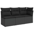 vidaXL 3-Seater PE Rattan Modular Garden Sofa in Black