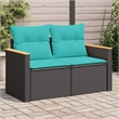 vidaXL Garden Sofa in Black