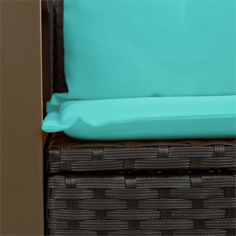 vidaXL Garden Sofa in Black And Blue