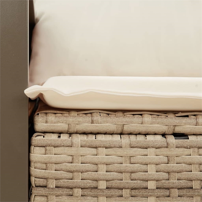 vidaXL 2-Seater Poly Rattan Garden Sofa UV-Resistant in Beige
