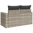 vidaXL 2-Seater PE Rattan And Powder-Coated Steel Garden Sofa in Light Grey