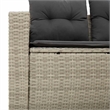 vidaXL 2-Seater PE Rattan And Powder-Coated Steel Garden Sofa in Light Grey
