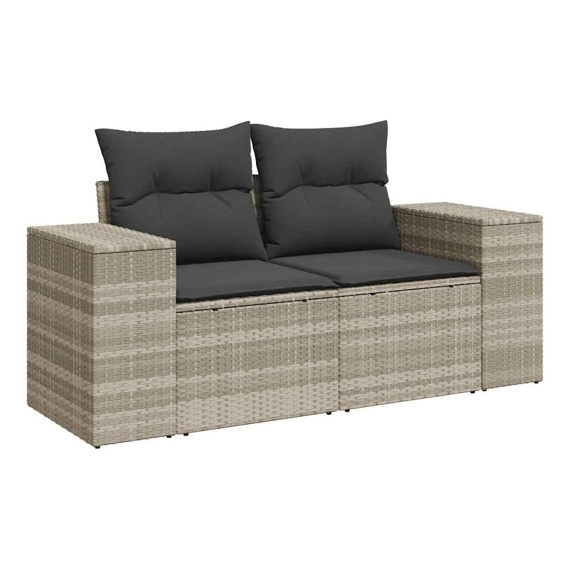 vidaXL Garden Sofa in Light Gray