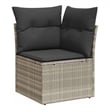 vidaXL Poly Rattan And Powder-Coated Steel Garden Sofa in Light Grey
