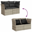 vidaXL 2-Seater PE Rattan And Powder-Coated Steel Garden Sofa in Light Grey