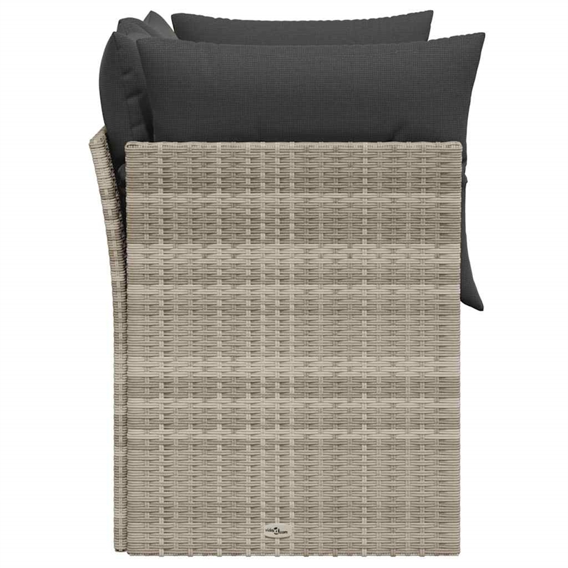 vidaXL 2-Seater PE Rattan And Powder-Coated Steel Garden Sofa in Light Grey