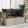 vidaXL 2-Seater PE Rattan And Powder-Coated Steel Garden Sofa in Light Grey