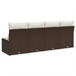 vidaXL Poly Rattan & Powder-Coated Steel Garden Sofa in Brown & Cream