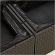 vidaXL Poly Rattan & Powder-Coated Steel & Solid Acacia Wood Garden Sofa - Black