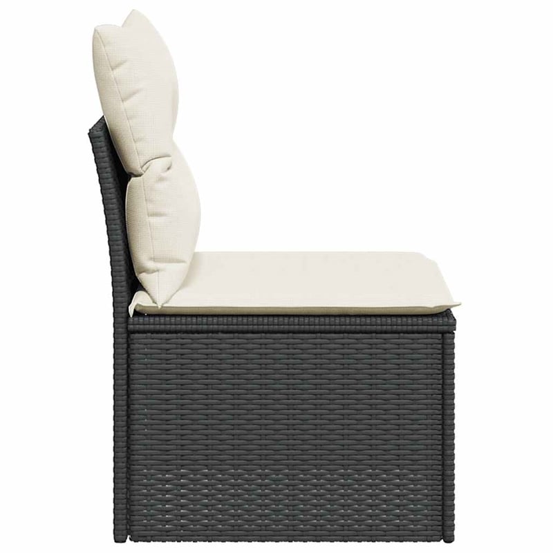 vidaXL Small PE Rattan Garden Sofa UV-Resistant in Black