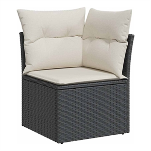 vidaXL Garden Sofa in Black And Cream