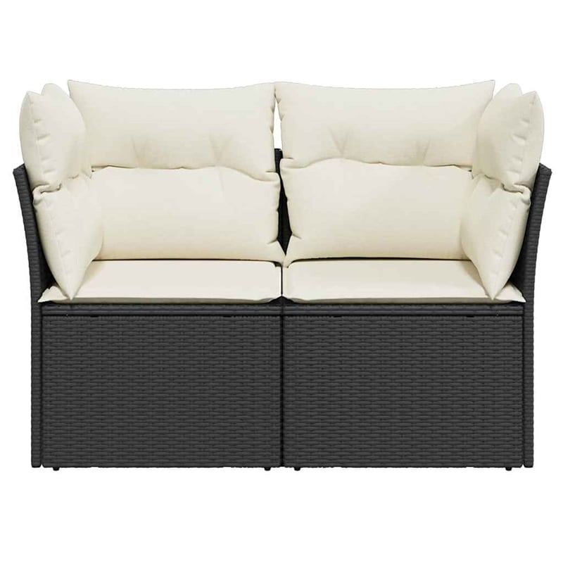 vidaXL Garden Sofa in Black And Cream
