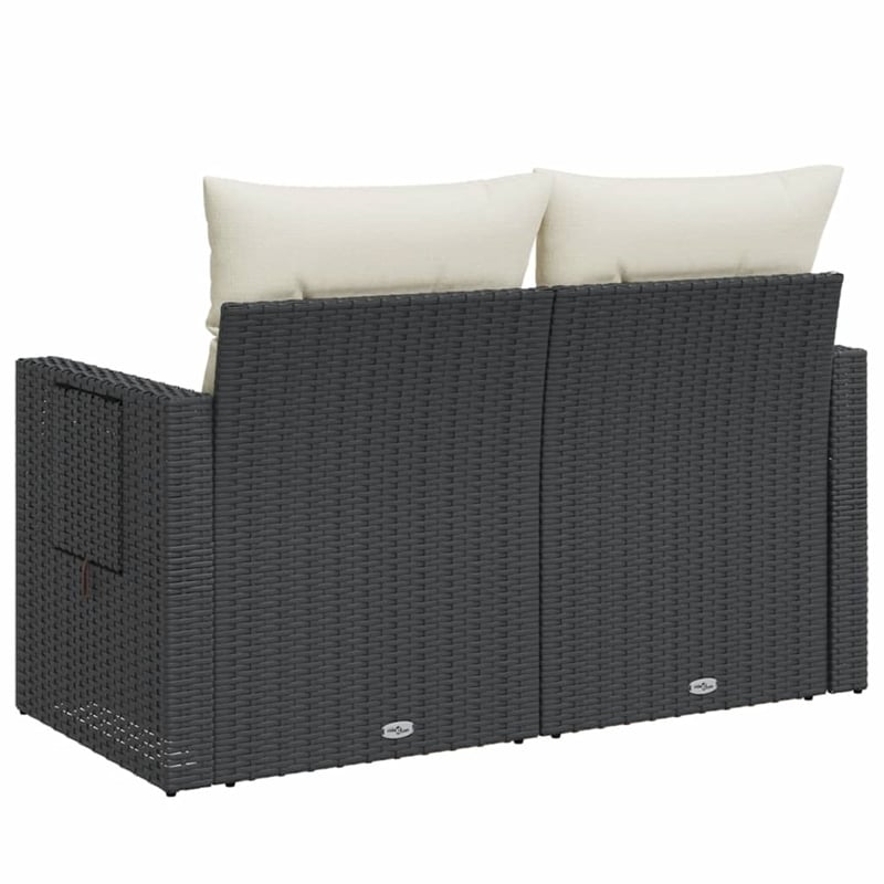 vidaXL Garden Sofa in Black And Cream