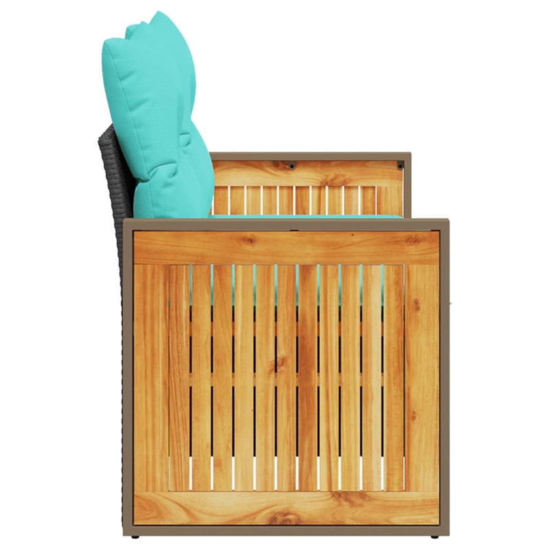 vidaXL 2-Seater Poly Rattan Modular Garden Sofa in Black